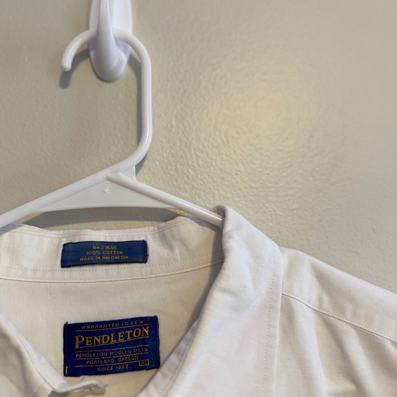 Vintage Men's Pendleton Long Sleeve Button Up Shirt XL Beige 100% Cotton Staples - Picture 3 of 4